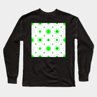 Suns and Dots Green on White Repeat 5748 Long Sleeve T-Shirt